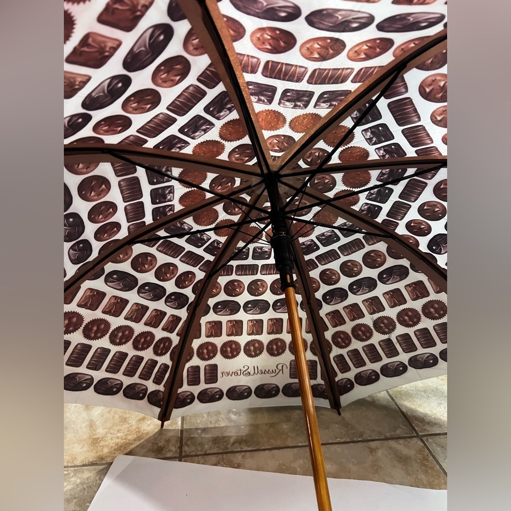 Russell Stover Chocolate Umbrella š« Novelty Wood Handle Gift Idea NWT - Picture 8 of 14
